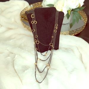 Park lane black and gold draped necklace!